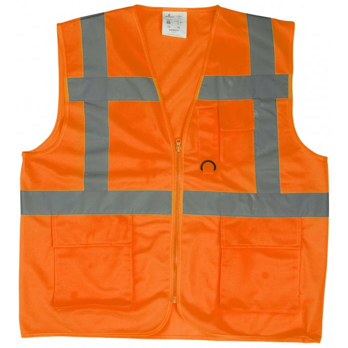YARD reflexná vesta s vreckami oranžová  7YGMO
