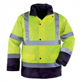 ROADWAY reflexný kabát 4v1 žlto/modrý  7ROPY kabát/vetrovka