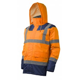 KETA reflexný kabát oranžovo/modrý  7KETO kapucňa