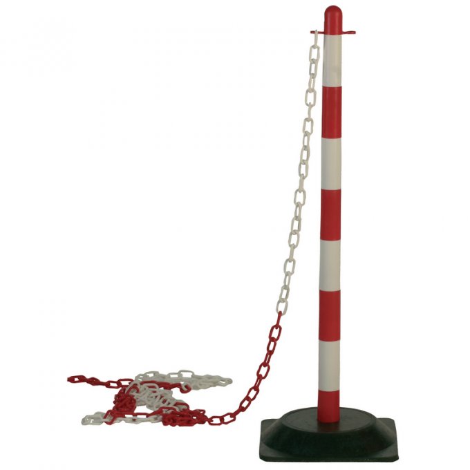 Plastový stĺpik s podstavcom červeno/biely  70060