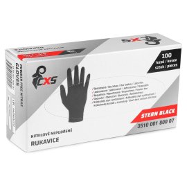 Rukavice CXS STERN BLACK, jednorazové, nitrilové