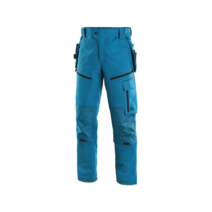 Nohavice CXS LEONIS, pánske, stredne modré s čiernymi doplnkami