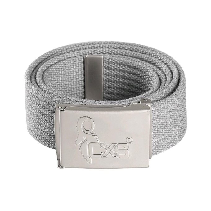 Opasok CXS KARUK, šedý, 3,5 cm, textilný, spona s logom CXS